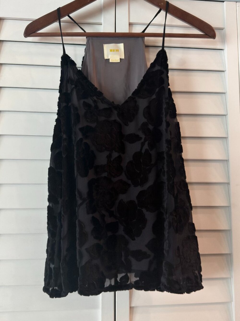 Anthropologie Maeve Velvet Appliqué Burnout Fairy Grunge Whimsy Goth Top Size 6